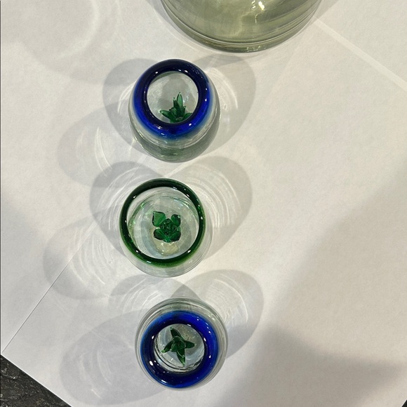 Agave Hand-Blown Glass Decanter and 6 Shot Glasses - Picture 3 of 16